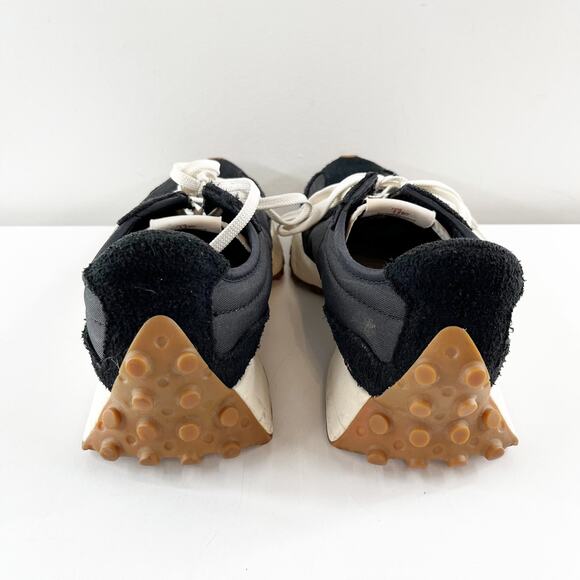 New Balance 327 Synthetic Suede N Logo Low Top Sneakers Black White Gum 7.5 - Picture 7 of 8